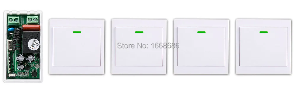 

New digital Remote Control Switch AC220V Receiver +4*Wall Transmitter Wireless Power Switch 315MHZ Radio Controlled Switch Relay