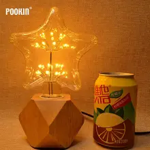 Современная деревянная основа лампы для чтения настольная лампа с кнопочным выключателем E27 держатель Мини-ночник в стиле ретро для домашнего украшения в спальню