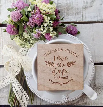 

Custom-Wood-Wedding-Magnets, Wooden Save The Date Magnet