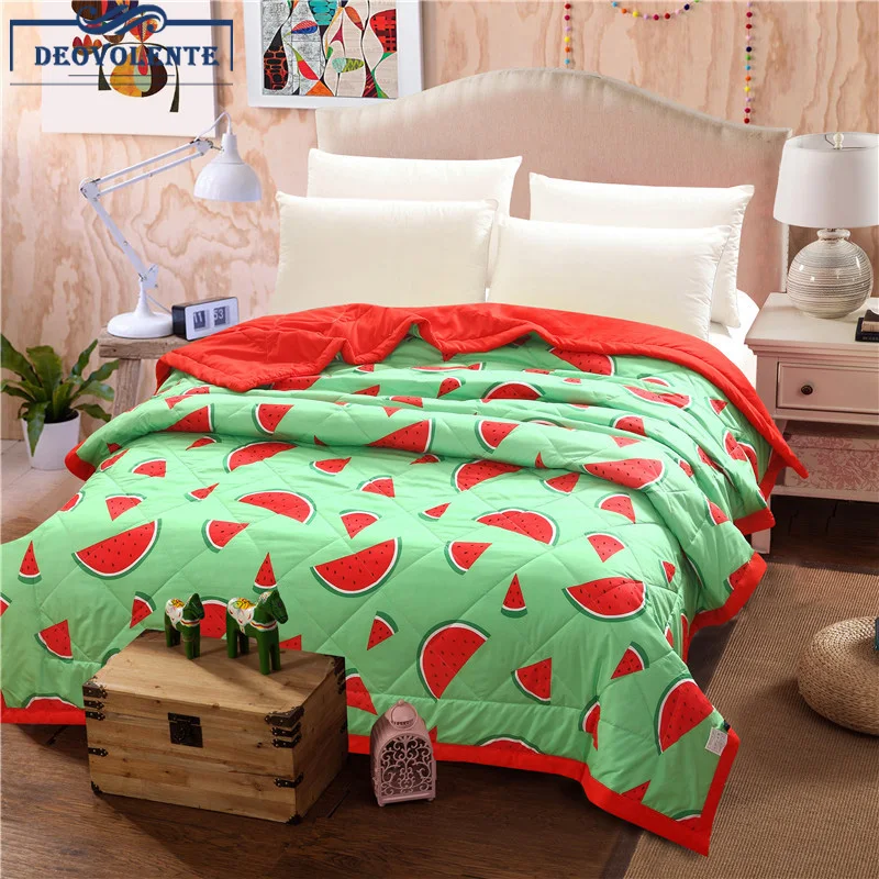

1PC Cute Watermelon Bear Summer Quilt Blanket Beds For Kids Adults Throw Home Textiles Soft Printing Blanket 180x200cm