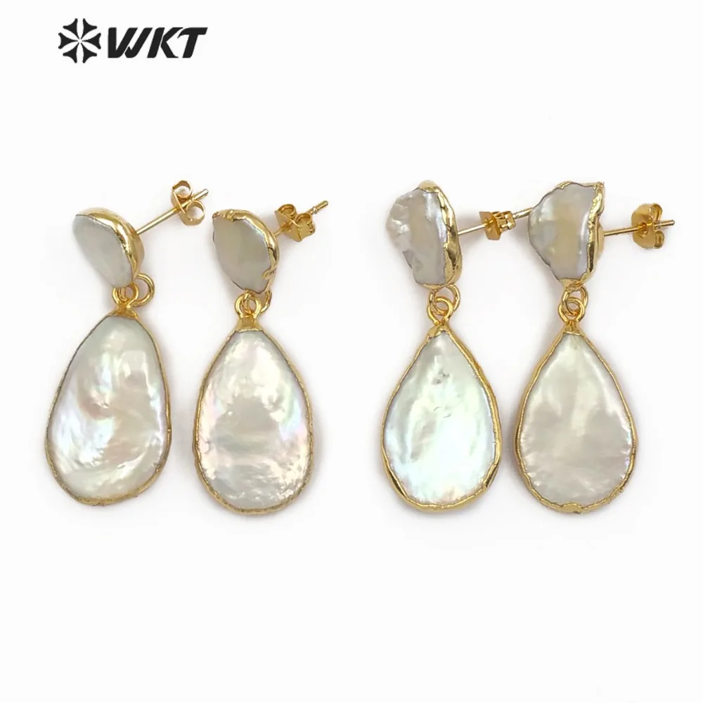 Новое поступление модные стильные женские серьги WKT WT E489 из натурального