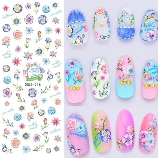 1 Sheet Flower Spring Nail Art Stickers Water Decals Transfer 1 Sheet Flower Spring Nail Art Stickers Water Decals Transfer Stickers 2017 Nail Design Sticker for - 1 Sheet Flower Spring Nail Art Stickers Water Decals Transfer