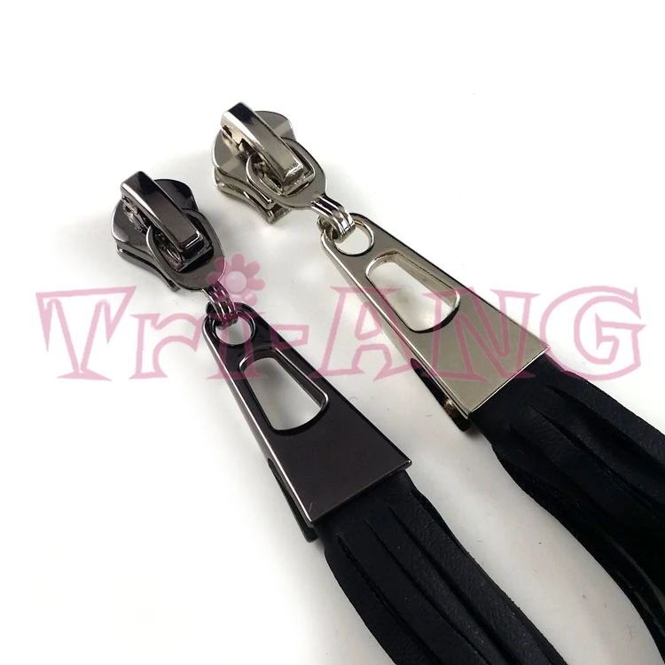 

20pcs/lot, Stylish 5# Handbag Clothes Boots Zipper Slider with Leather Fringe Pulls