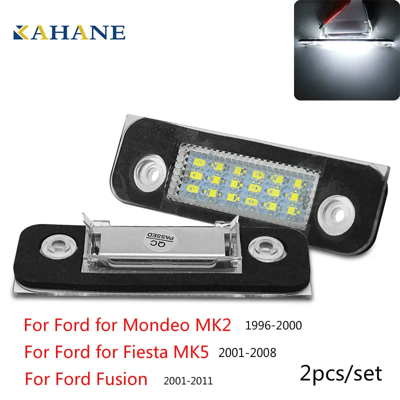

2Pcs For Ford Fusion for Mondeo/MK2 for Fiesta MK5 Accessories Car License Plate Light White Number Plate Lamps Light