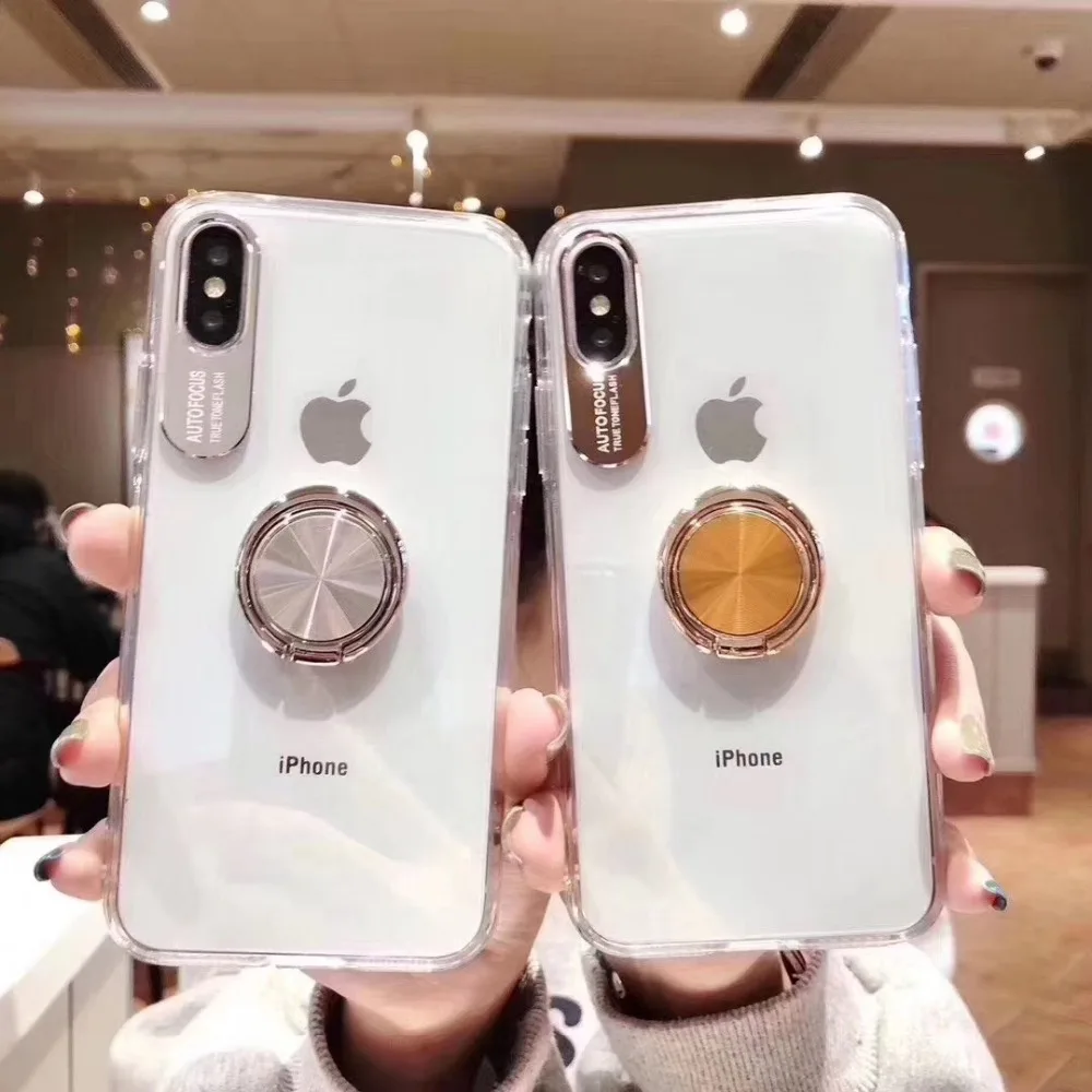 

New Dig Eye Clear Acrylic Phone case For iPhone XS MAX X 7 8Plus 6Plus XR electroplate Cover WIth Phone Holder goddess Shell