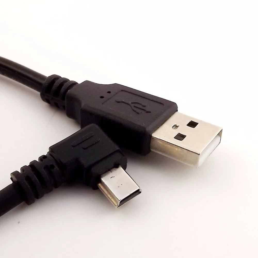 1 قطعة عالية السرعة USB وذكر أن ميني 5 دبوس ذكر اليسار بزاوية شاحن بيانات كابل محول 30 سنتيمتر