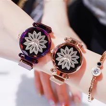 2019 Luxury Women Magnetic Watches Ladies Starry Sky Flower Dial Clock Fashion Women Bracelet Quartz Wrist Watch zegarek damski 2019 Luxury Women Magnetic Watches Ladies Starry Sky Flower Dial Clock Fashion Women Bracelet Quartz Wrist Watch zegarek damski