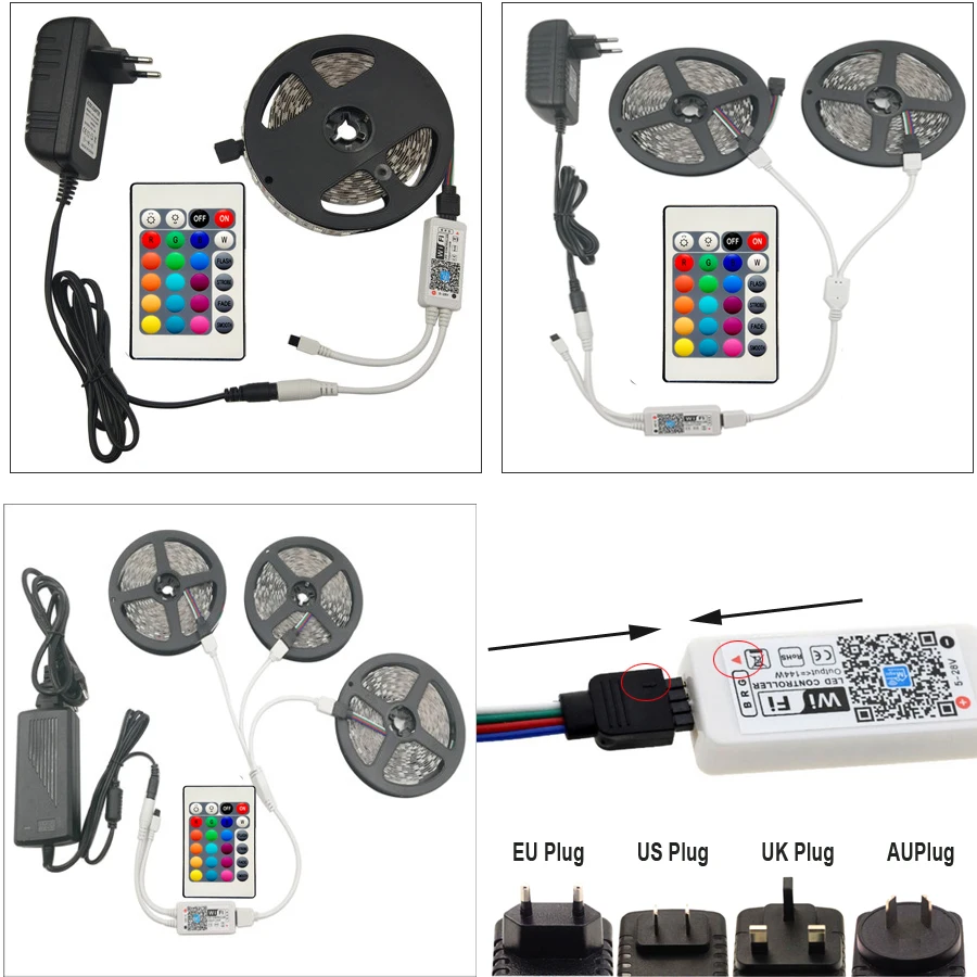 5 м 10 15 RGB Светодиодные ленты светильник s Водонепроницаемый гибкий Светодиодная
