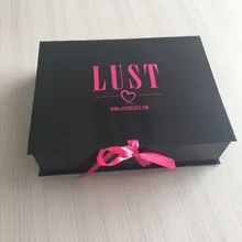 Индивидуальный дизайн, роскошный красивый картон ручной работы, матовый черный складной ящик с шелковой лентой, упаковка, подарочная коробка