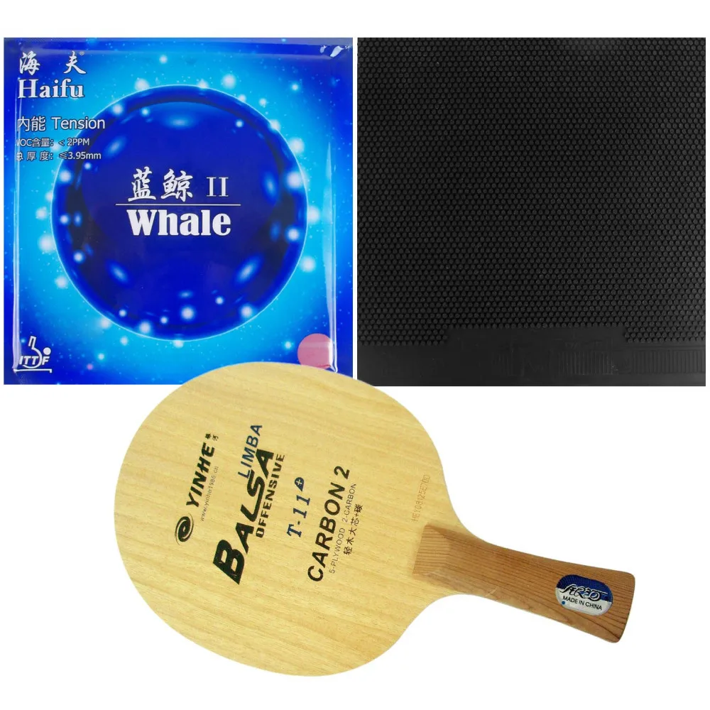 

Pro Table Tennis PingPong Combo Racket Galaxy YINHE T-11+ with Dawei 388C-1 and Haifu Whale II Factory Tuned Long shakehand FL