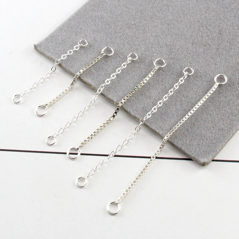 

2PCS 925 Sterling Silver Threader Earring Ear Thread Earring Short Earrings Box Chain Extender Chain Earrings Diy Finding
