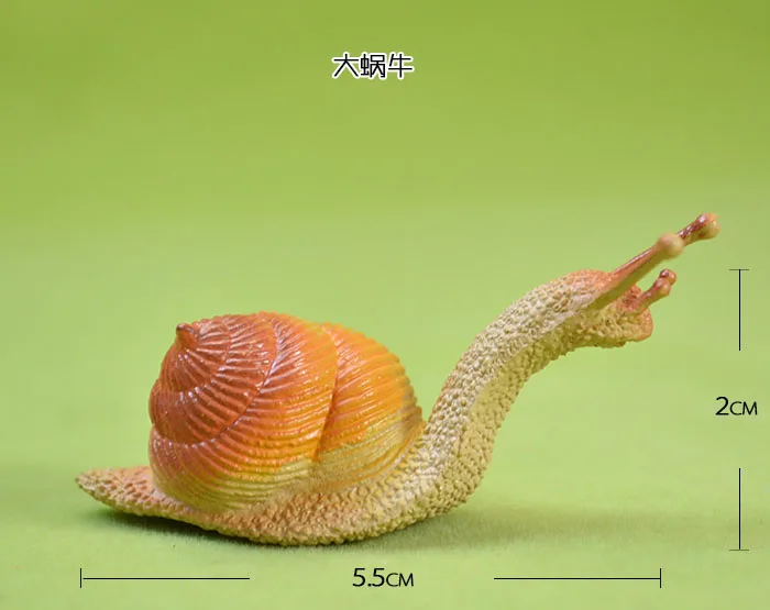 

pvc good quality artificial animal model toy plastic solid figure snail big snail 10pcs/set