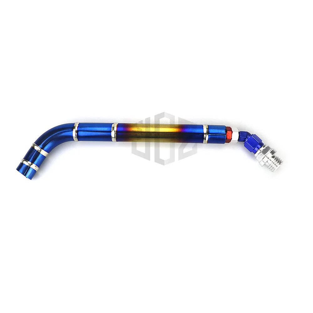 Мотоцикл 45 градусов нержавеющая сталь масло винтовой трубы Bluing Gold универсальный