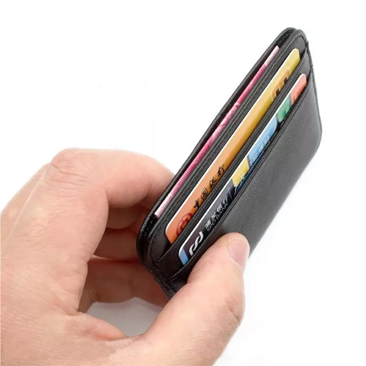 Новый тонкий мягкий кошелек из натуральной кожи мини кредитный карточный кошелек бумажник Визитницы мужские кошельки