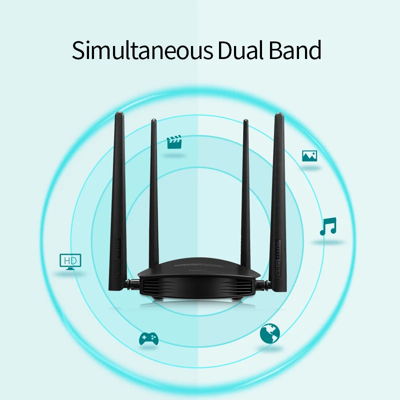 TOTOLINK A800R AC1200 2 4/5 0 ГГц Smart Беспроводной Wi Fi маршрутизатор с 1 мощный Процессор для
