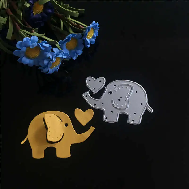 Детский трафарет с изображением слонов, металлические режущие штампы, режущие, практичные, сделай сам, скрапбукинг, альбом для рукоделия