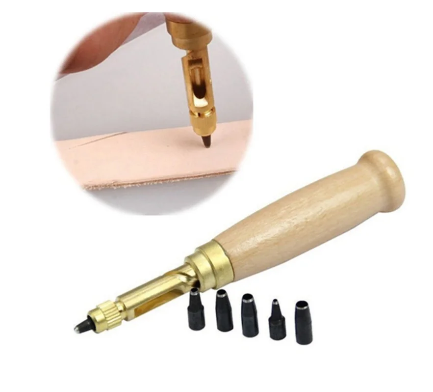 1set 1.5 4mm Automatic Belt Punch leather craft accessories Replaceable