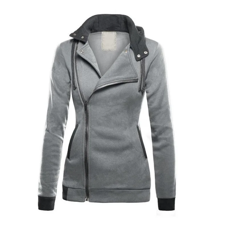Zip Up Solid fleece Hooded Women (14)