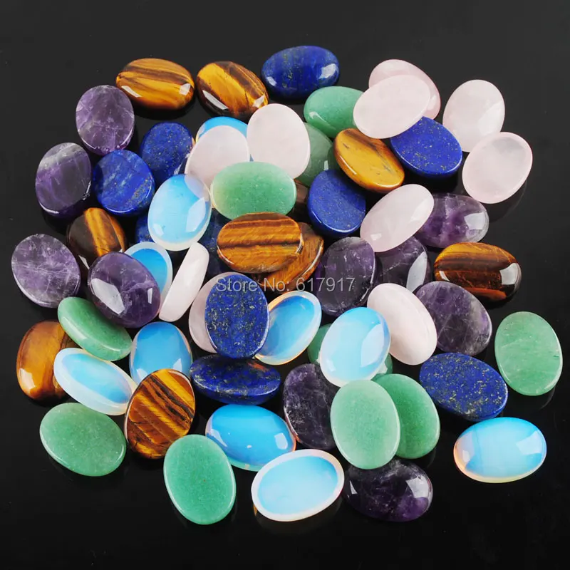 

RONGZUAN Free shipping Natural Gem Stones Oval Cabochon CAB No Drill Hole 18x25mm 10pcs Jewelry TBU305