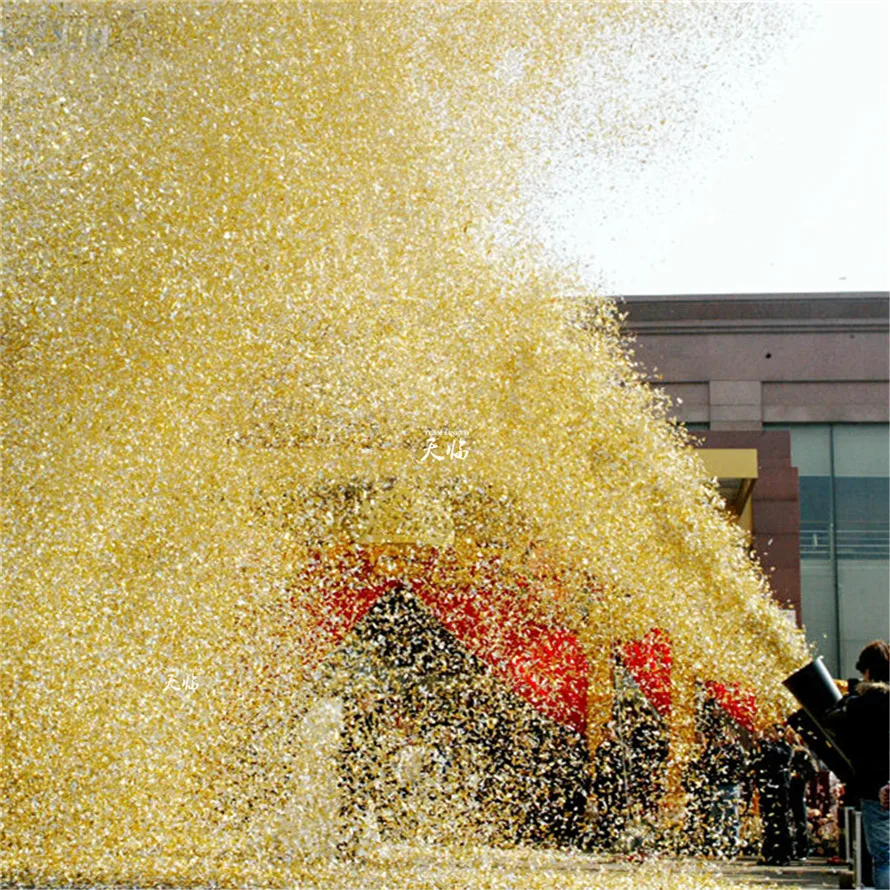 

( 20 KG / lot ) Rectangle Shape Color Optionable Golden / Silvery confetti paper for confetti cannon machine & Confetti Machine