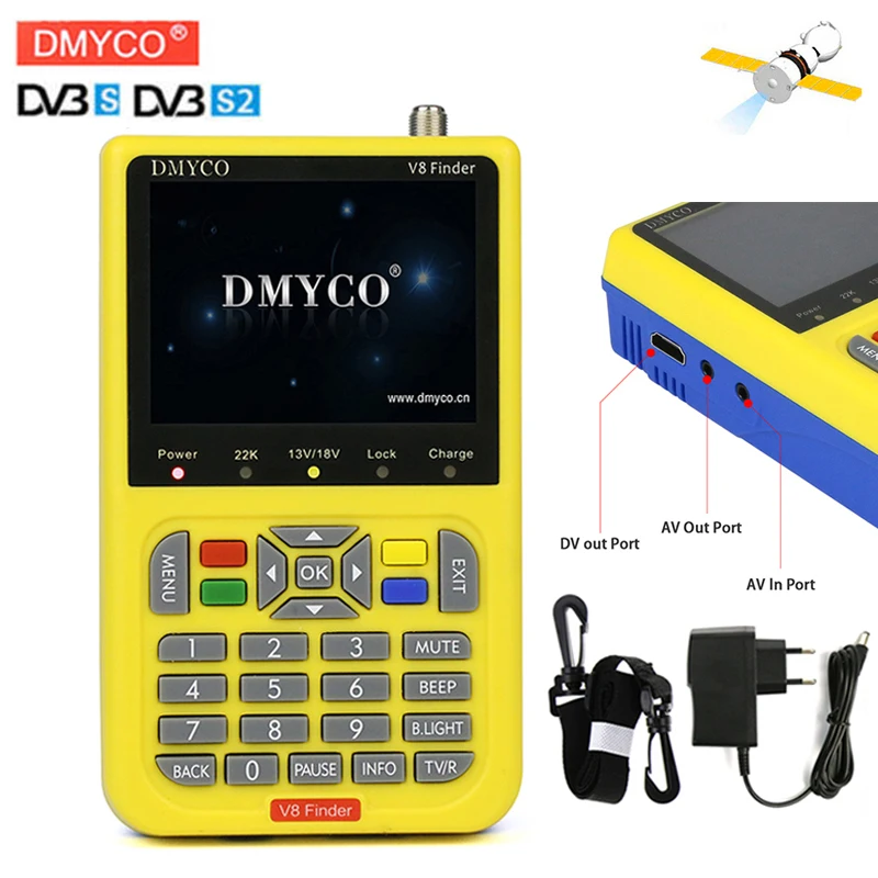 

[Genuine]Satellite Finder DMYCO SatFinder meter DVB-S/S2 with 3.5 inch LCD Digital Satfinder meter DMYCO Finder