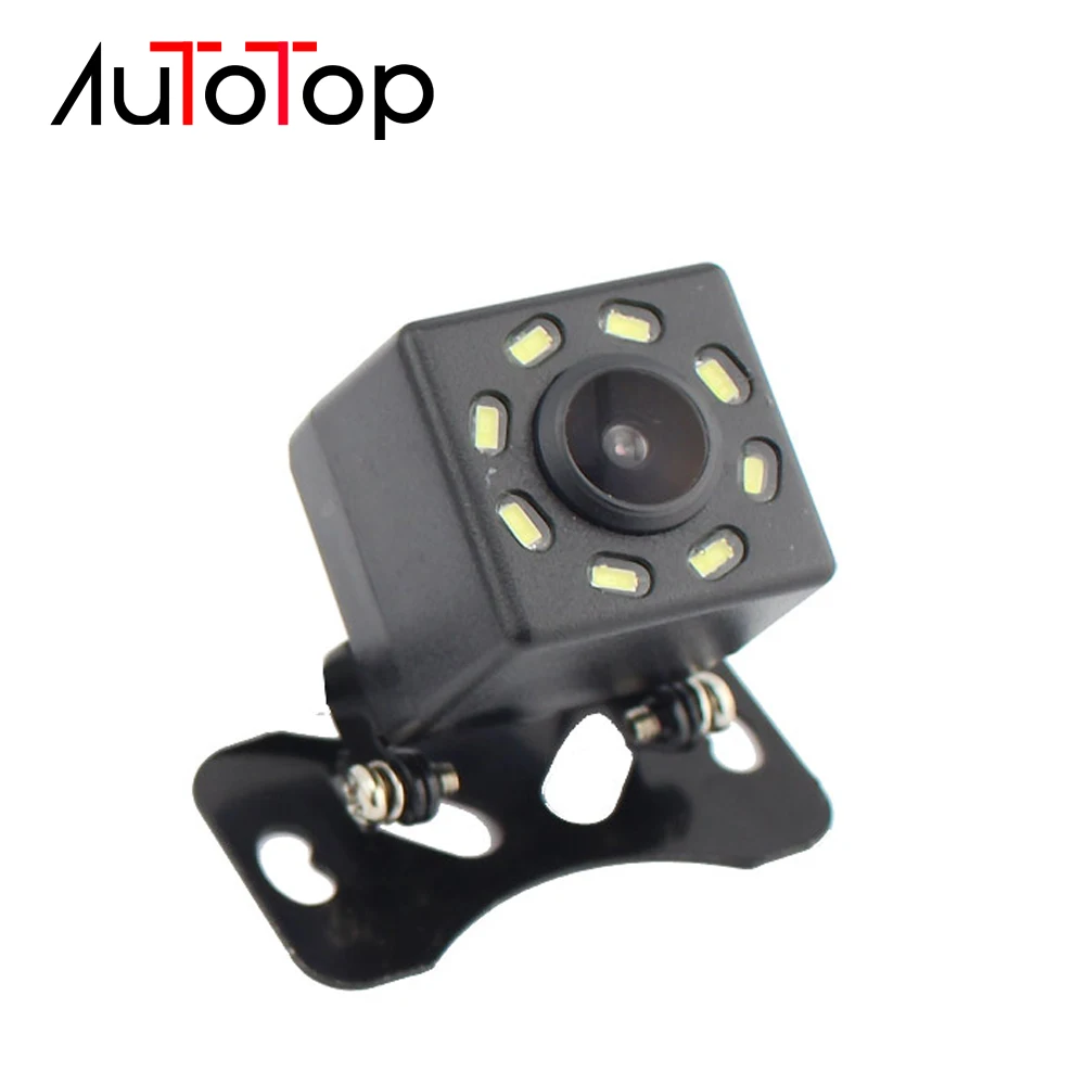 

AUTOTOP 8 LED Night Vision Rear View Camera 120 Degree Reverse Camera Universal Backup Parking Camera For Car DVD Assistance
