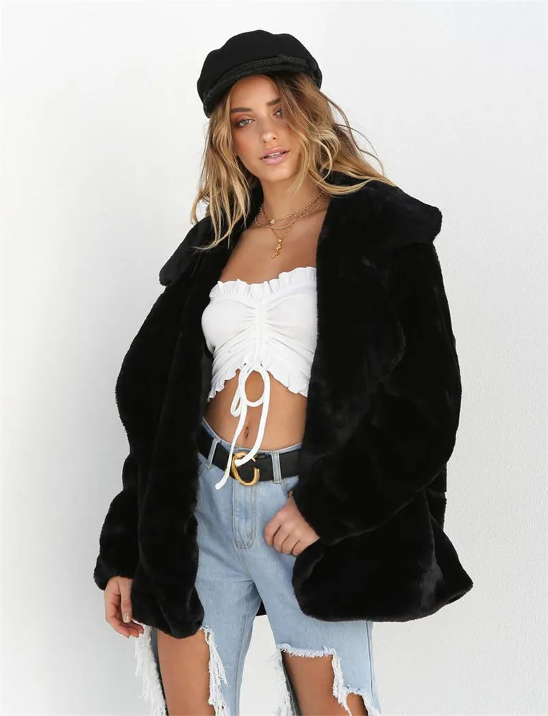 Very best  Adogirl Women Fleece Coat Turn Down Collar Long Sleeve Loose Casual Open Stitch Outerwear Autumn Wi