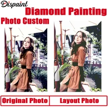 Dispaint фото на заказ алмазная живопись вышивка крестиком полный квадратный/круглый горный хрусталь DIY Алмазная 3D Алмазная вышивка подарок распродажа