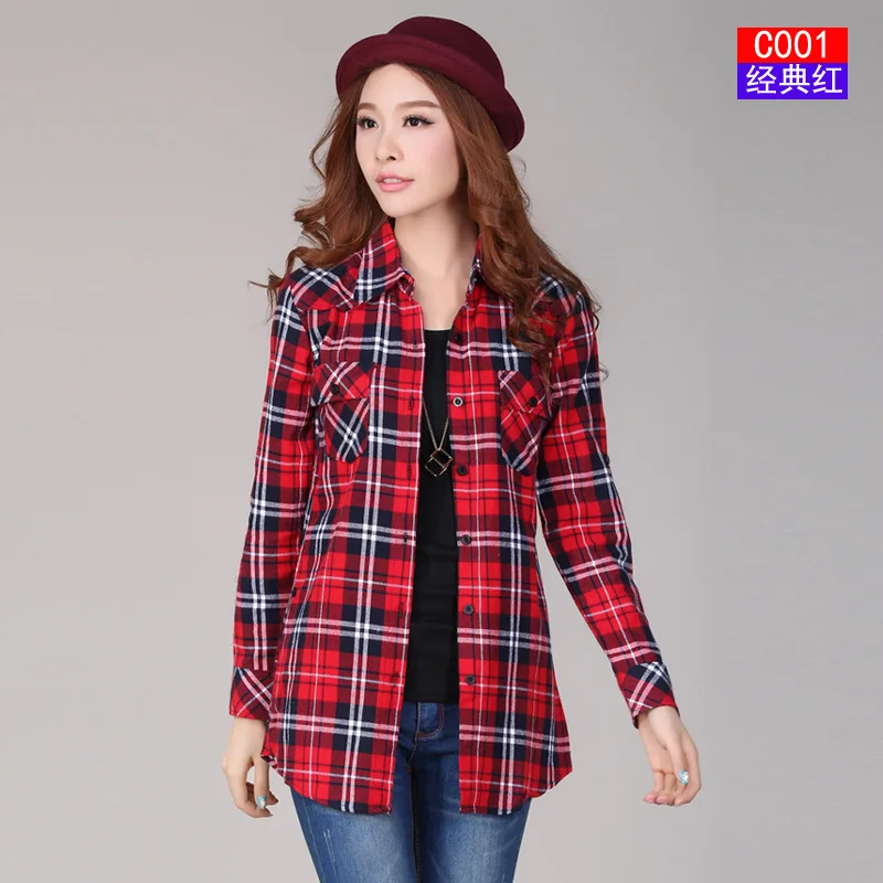 red black and white plaid shirt womens