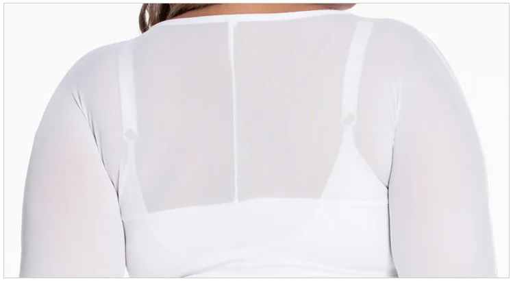 Adogirl 2017 Sexy Big Sizes XXL Mesh Half Sleeves Women Midi Dresses White-5