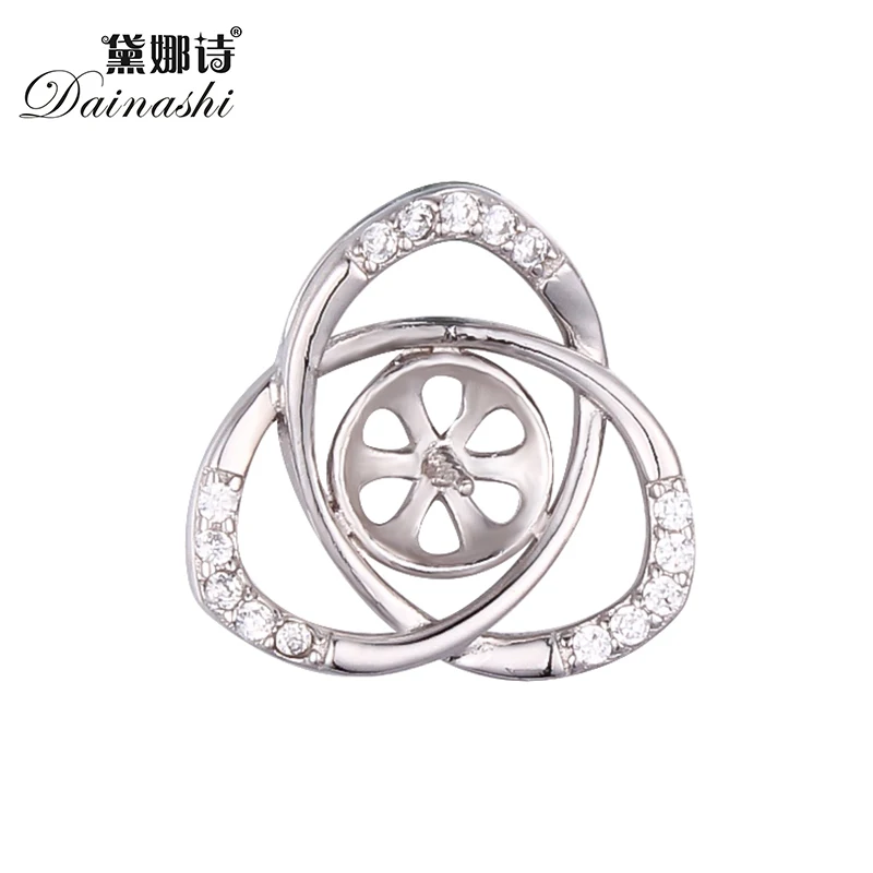 5pcs/Lot Fashion Leaves Shape Pendant Findings Zircon Jewelry Findings Set for 10 10.5mm Pearls