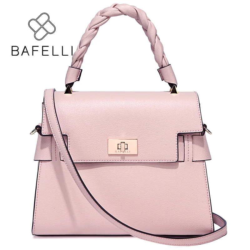 BAFELLI, Новое поступление, сумка через плечо из спилка, весенняя, милая, ручная работа, с ручками, bolsa feminina, женские сумки в коробке, женская сумка - Цвет: Розовый