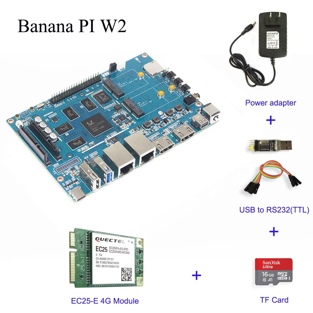 Banana pi BPI W2 умный маршрутизатор с дизайном Realtec RTD1296, подходит для домашних развлечений, домашней автоматизации, Игрового Центра - Комплект: Комплект 6