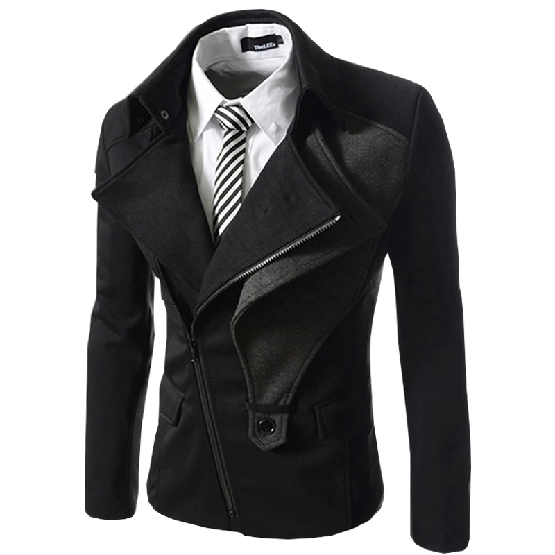 Mkass Блейзер Для мужчин осень 2017 г. Новый стиль воротник мужской пиджак Slim Fit Для мужчин s Блейзер Куртка Мода Высокое качество
