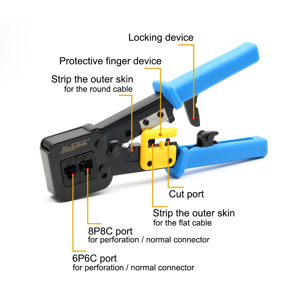 Xintylink сети инструменты EZ RJ45 щипцы RJ11 обжимной инструмент для зачистки кабеля нажав комплект Клещи Щипцы Клип Clipper Многофункциональный кусачки леска плетенка плетенка леска инструмент ЛЕСКА ПЛЕТЕНКА