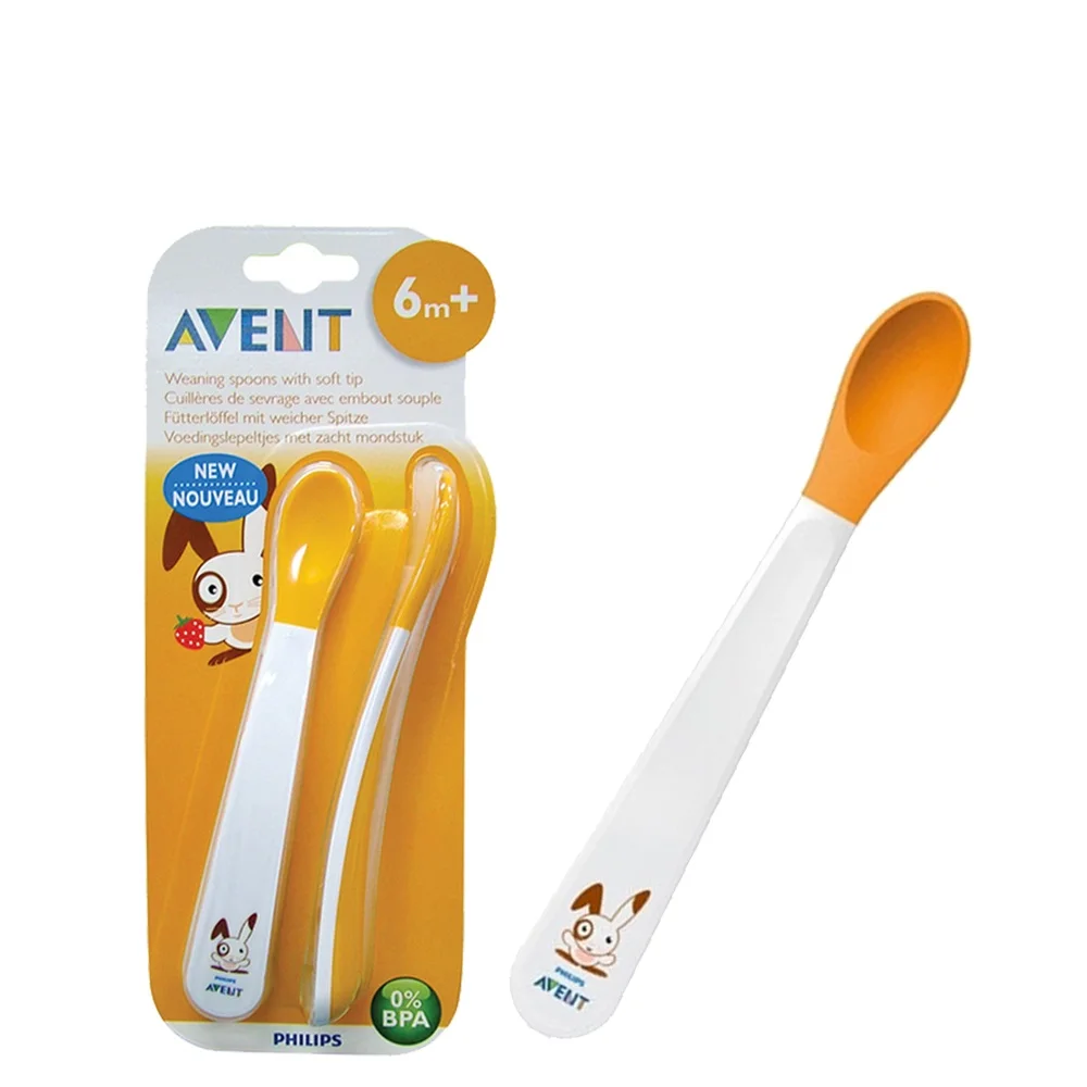 Avent 2 Colheres De Aprendizagem Para Bebes 6m Colheres De Defeite Ponta Macia Suave Em Gengivas Pacote Com 2 Armazenamento De Comidas P Bebe Aliexpress