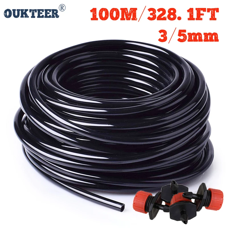 

30m-150m Watering Hose 3/5mm PVC Micro Drip Irrigation Tube Plants Flower Sprinkler Pipe Garden Hose Greenhouse Irrigating Syste