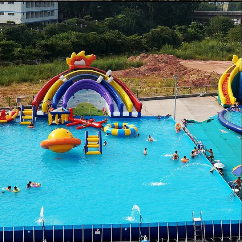 

Outdoor playground equipment inflatable swiming pool with slide