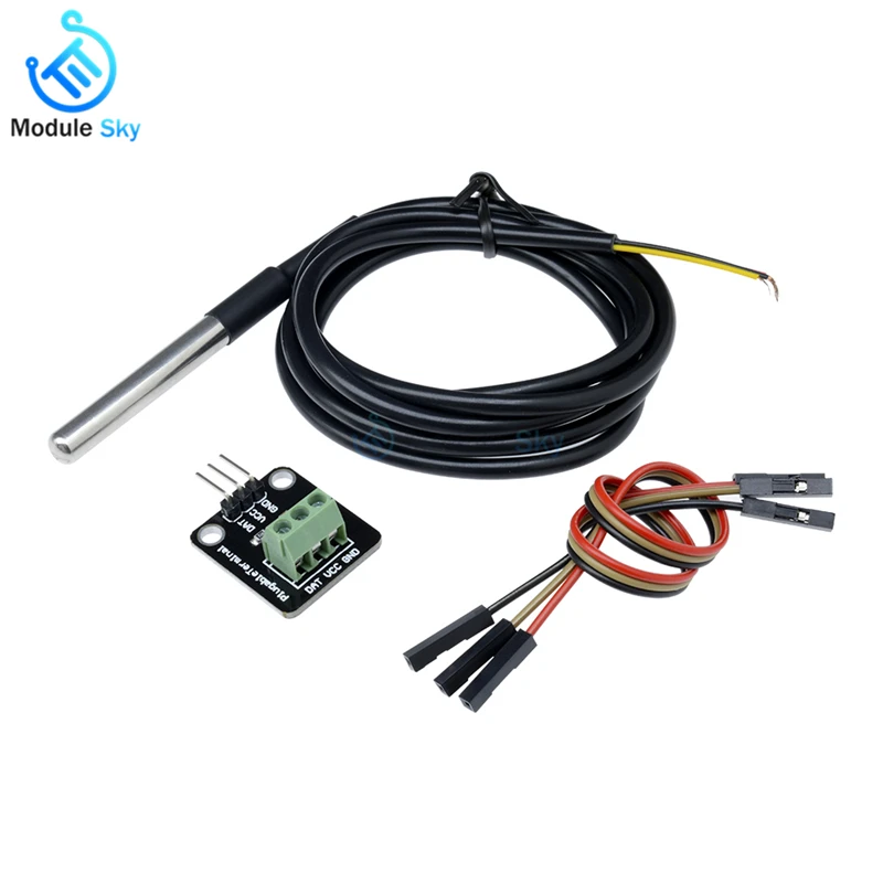 DS18B20 Digital Waterproof Temperature Sensor Module Kit Stainless ...