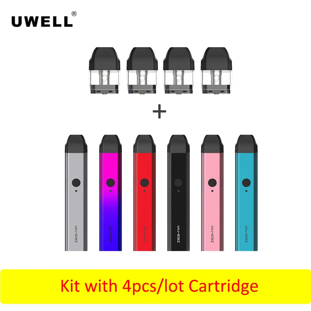 

Newest Original Uwell Caliburn System Kit Pod With 4Pcs Cartridge 2ml built in 520mah Battery Vape Tank Atomizer E-Cigarette