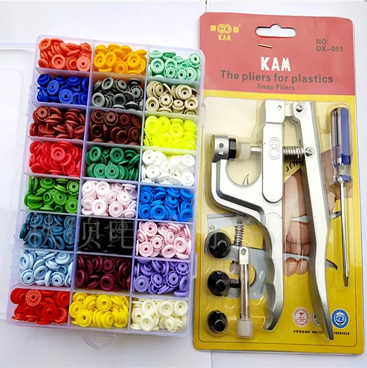 

Professional Fastener Snap KAM Pliers & 360pcs T5 Snap Poppers Plastic Buttons Kit
