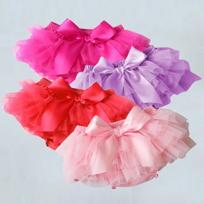 Baby Ruffle Cute Skirt Shorts Cotton Chiffon Bloomers Diaper Cover Infant Flower