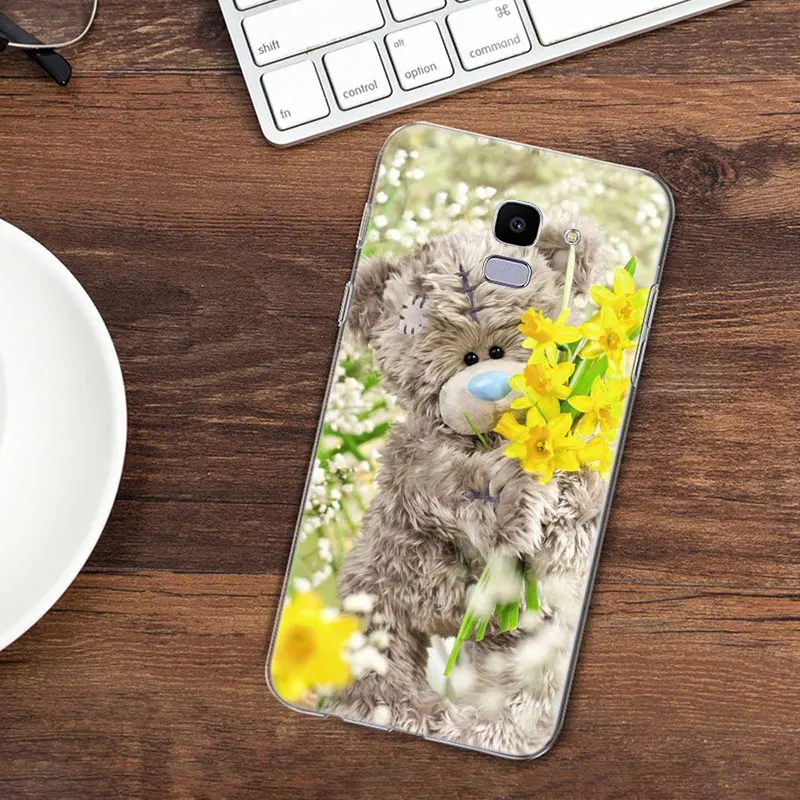 Милый подарок плюшевый мишка Мягкий силиконовый чехол для телефона Samsung Galaxy J8 J6 J4