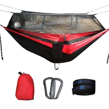 Открытый гамак с москитной сеткой Парашют Ткань Кемпинг путешествия Висячие кровати гамаки портативный качели большой двойной человек Hamac