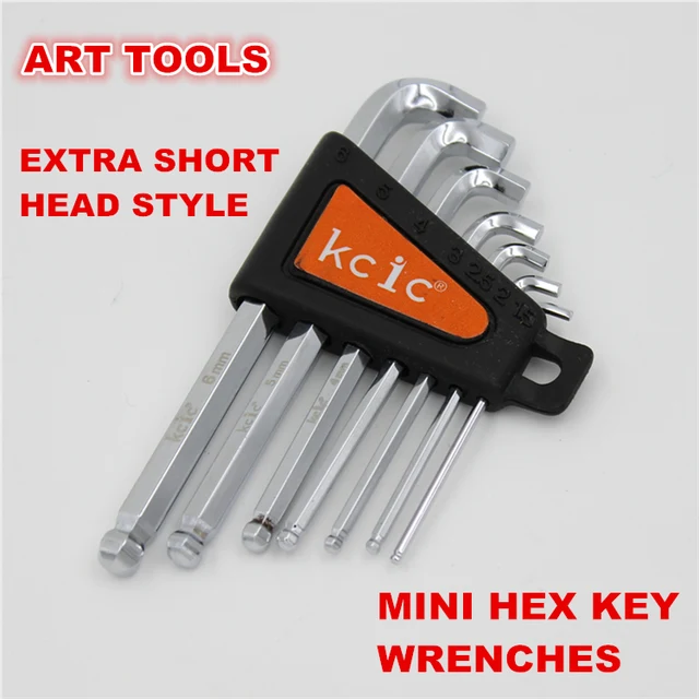 7pcs/set Extra short MINI Hex Key Ball End set Allen Keys 1.5 6mm