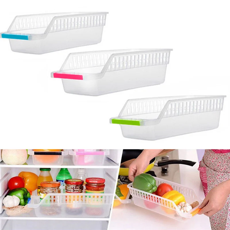 

Urijk Pull-out Drawer Fresh Spacer Sort Egg Container Kitchen Tools Refrigerator Storage Basket Space Saver Organizer