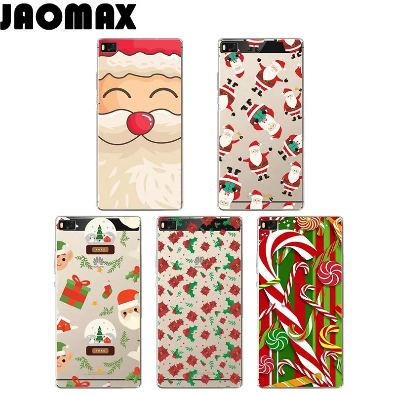 Jaomax Санта Клаус Веселый Чехол для телефона с рождественским рисунком Huawei P10 Plus P9 P8