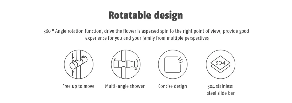Three Pray Pattern / Single-Handed Button / Rotatable Design Holding Shower Hose Lifting Lever from Xiaomi youpin