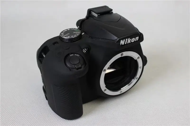 Мягкая силиконовая резина Камера тела защитный чехол кожи для Nikon D3400 Камера сумка - Цвет: Черный