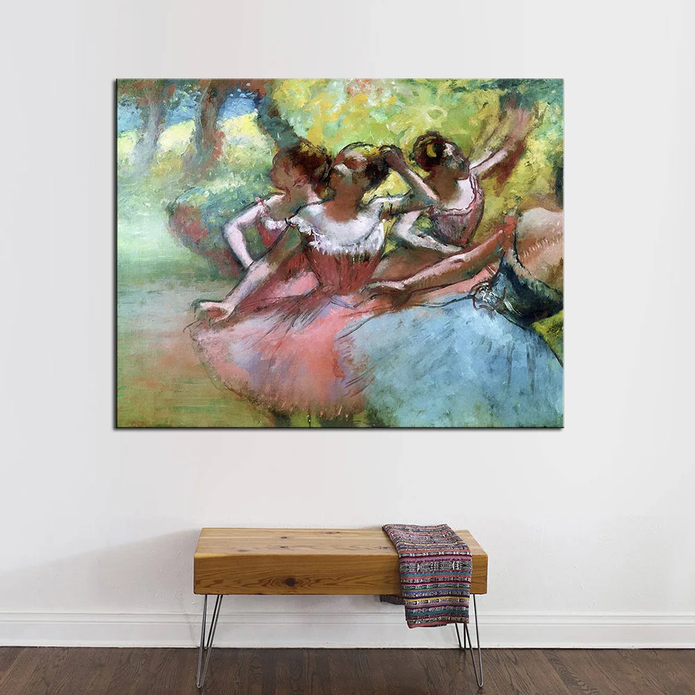 

ART POSTER EDGAR DEGAS Four Ballerinas on the Stage CANVAS print WALL OIL PAINTING